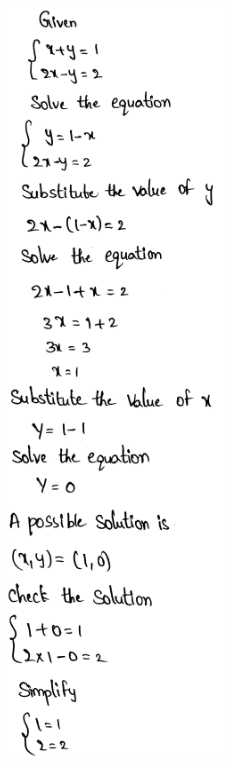 Analyze And Solve Systems Of Linear Equations Page 280 Exercise 2 Answer Image