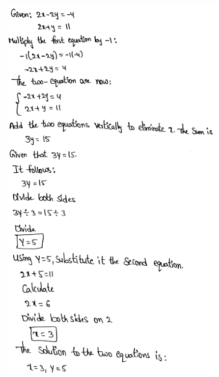 Analyze And Solve Systems Of Linear Equations Page 281 Exercise 7 Answer