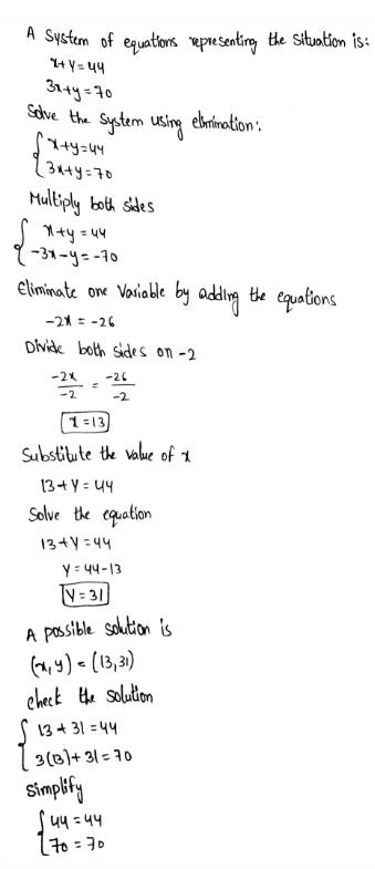 Analyze And Solve Systems Of Linear Equations Page 281 Exercise 9 Answer