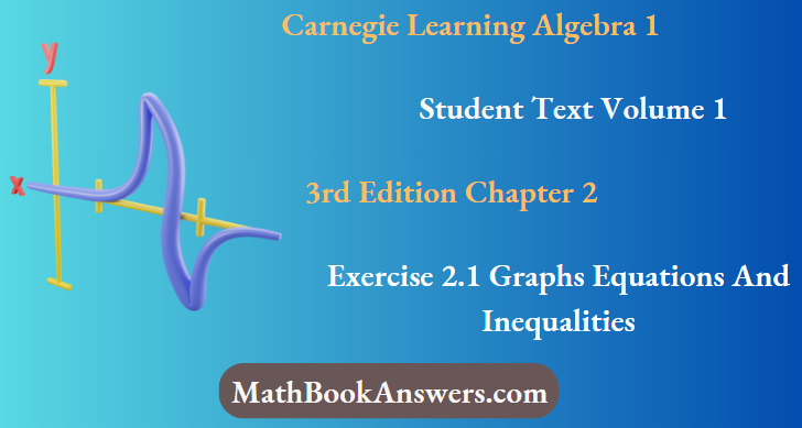 Carnegie Learning Algebra I Student Text Volume 1 3rd Edition Chapter 2 Exercise 2.1 Graphs Equations And Inequalities