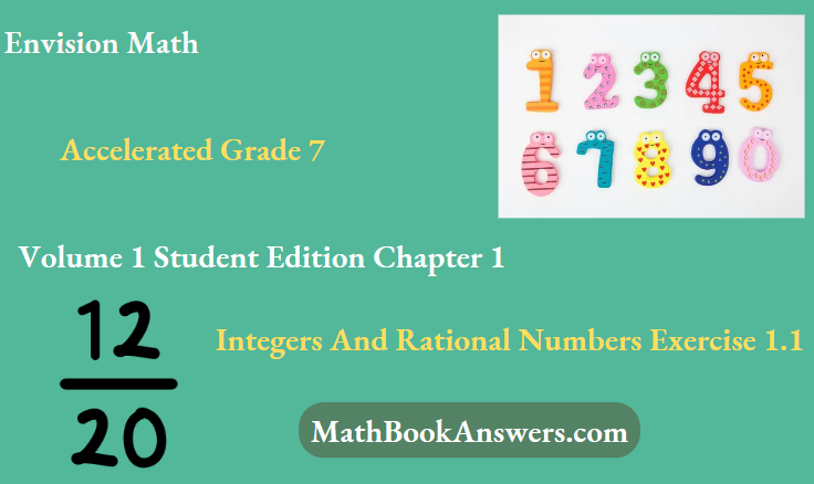 Envision Math Accelerated Grade 7 Volume 1 Student Edition Chapter 1 Integers and Rational Numbers Exercise 1.1