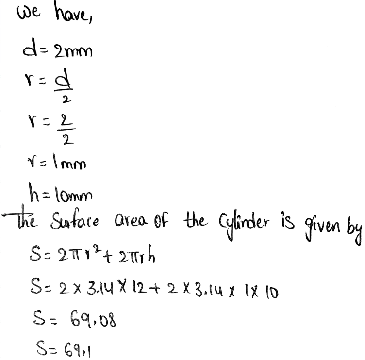 Solve Problems Involving Surface Area And Volume Page 420 Exercise 4 Answer Image