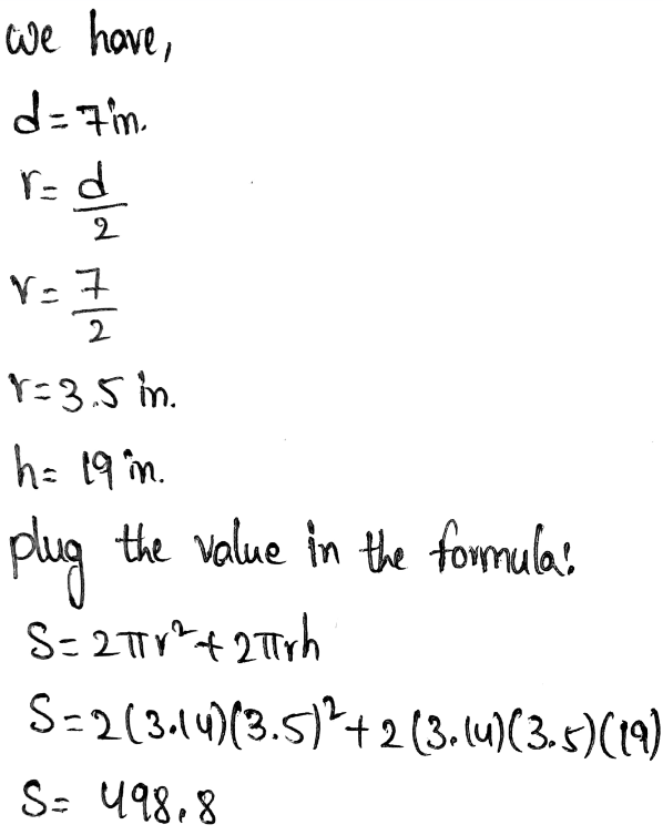 Solve Problems Involving Surface Area And Volume Page 421 Exercise 9 Answer Image