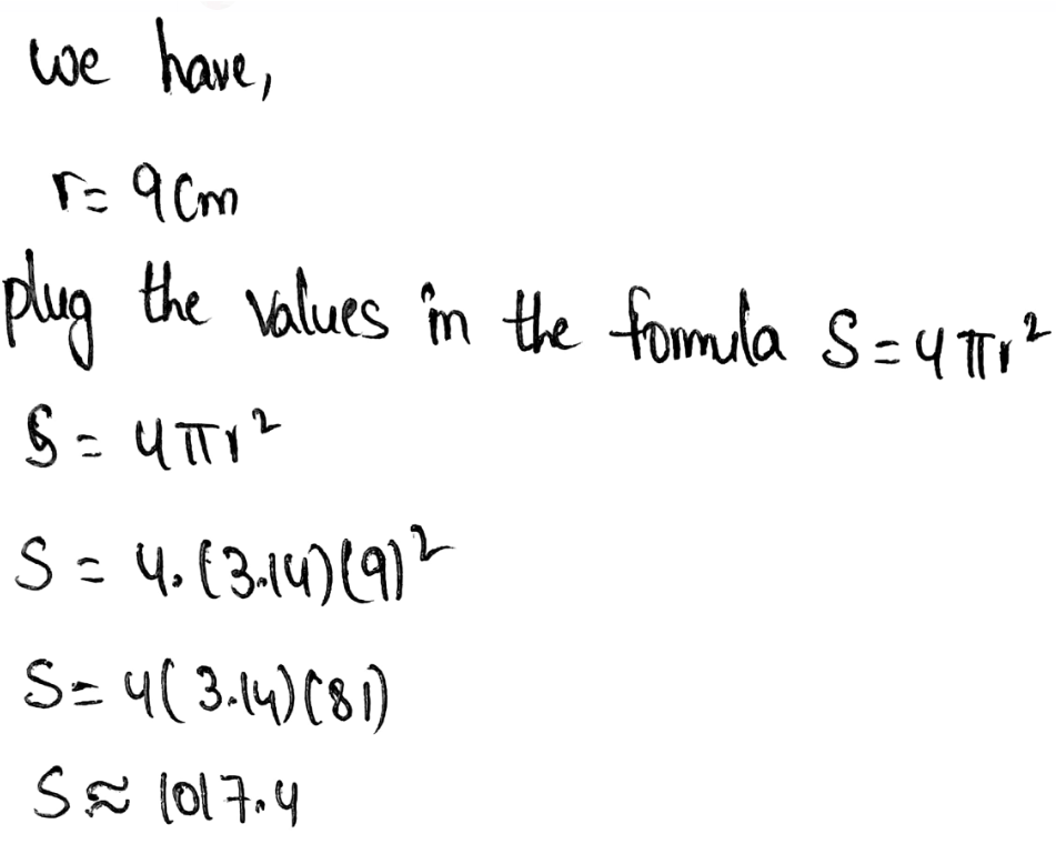 Solve Problems Involving Surface Area And Volume Page 422 Exercise 14 Answer Image