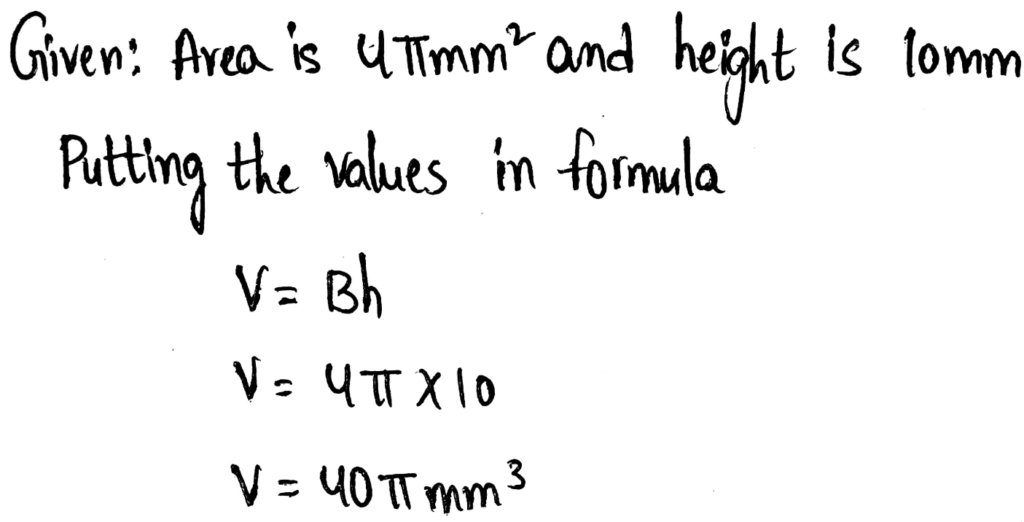 Solve Problems Involving Surface Area And Volume Page 426 Exercise 4 Answer