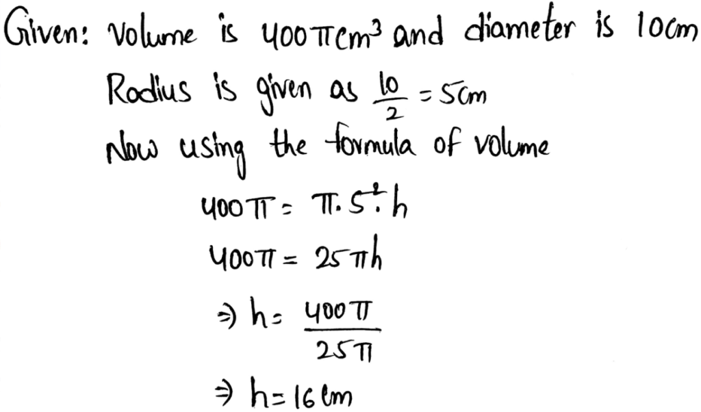 Solve Problems Involving Surface Area And Volume Page 429 Exercise 6 Answer Image 1