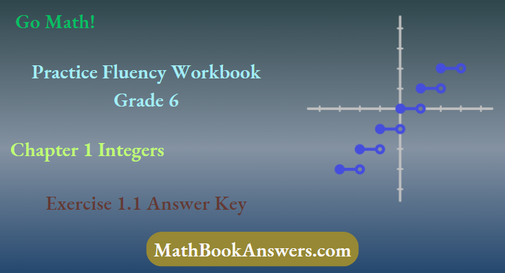 Go Math! Practice Fluency Workbook Grade 6 Chapter 1 Integers Exercise 1.1 Answer Key