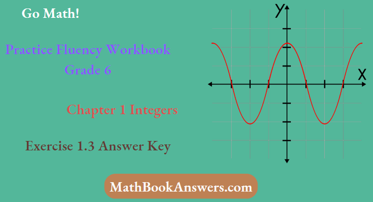 Go Math! Practice Fluency Workbook Grade 6 Chapter 1 Integers Exercise 1.3 Answer Key
